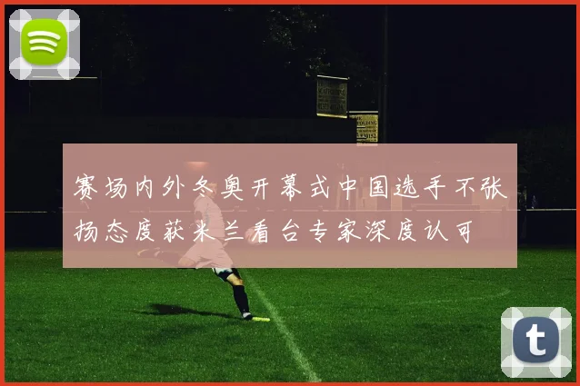 赛场内外冬奥开幕式中国选手不张扬态度获米兰看台专家深度认可